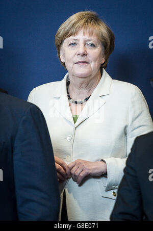 Bruxelles, BXL, Belgio. Il 28 giugno, 2016. Il cancelliere tedesco Angela Merkel durante una foto di gruppo presa durante la riunione del Consiglio europeo a livello europeo la sede del Consiglio a Bruxelles, in Belgio il 28.06.2016 da Wiktor Dabkowski © Wiktor Dabkowski/ZUMA filo/Alamy Live News Foto Stock