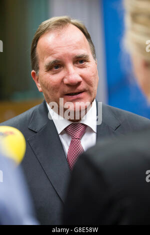 Bruxelles, Belgio. Il 28 giugno, 2016. Sig. Stefan LOFVEN, il Primo ministro svedese. Credito: Leonardo Hugo Cavallo/Alamy Live News Foto Stock