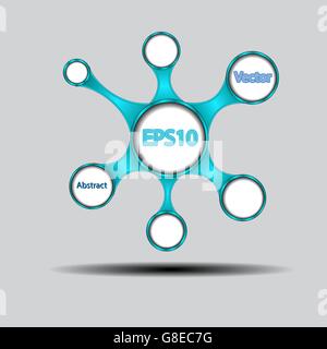 Infografico con design colorato e cerchi bianchi su sfondo grigio. Eps 10 file vettoriale Illustrazione Vettoriale