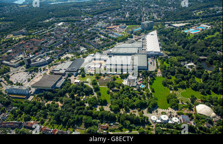 Vista aerea, Gruga e Messe Essen, GRUGA-Park, Essen, la zona della Ruhr, Renania settentrionale-Vestfalia, Germania, Europa, vista aerea, Foto Stock