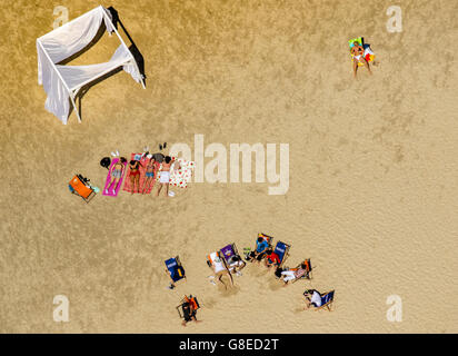 Vista aerea, Seaside Beach Baldeney, spiaggia, oasi di relax e di intrattenimento, il cibo, la zona della Ruhr, Renania settentrionale-Vestfalia, Foto Stock