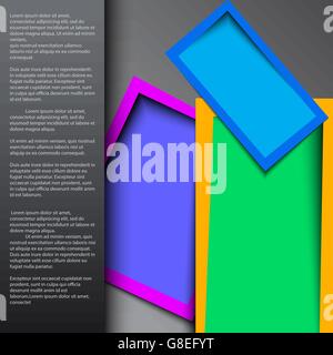 Abstract rettangolo arrotondato nelle caselle di testo con sfondo colorato vettore di design Illustrazione Vettoriale