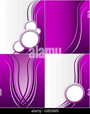 Set di astratta elegante sfondo viola con posto per il testo Illustrazione Vettoriale