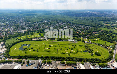 Vista aerea, campo da golf, Golfclub a Mülheim an der Ruhr Raffelberg racetrack Raffelberg a Akazienallee, Mülheim, regione della Ruhr, Foto Stock