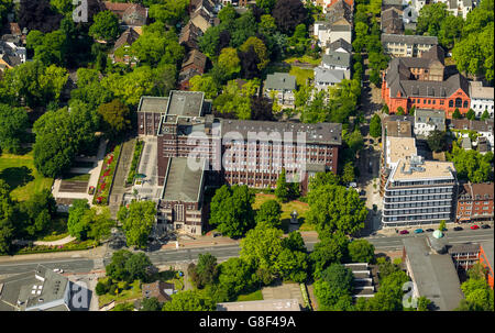 Vista aerea, Municipio di Oberhausen, Spot - ufficio nuovo edificio di fronte al municipio - costruito per conto della Babcock Pensionskasse, Foto Stock