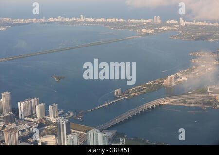 South Beach Miami arial view Foto Stock