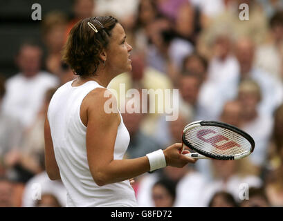 Tennis - campionati di Wimbledon 2005 - finale donne - Venus Williams v Lindsay Davenport - Tutti i Club in Inghilterra Foto Stock