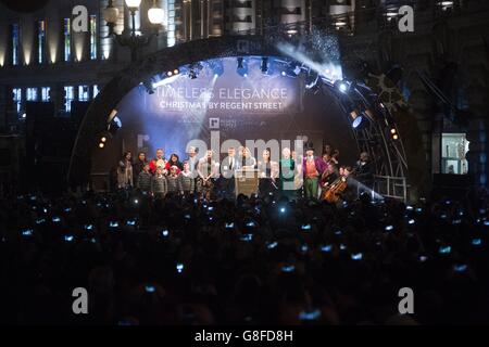 Regent Street le luci di Natale 2015 Foto Stock