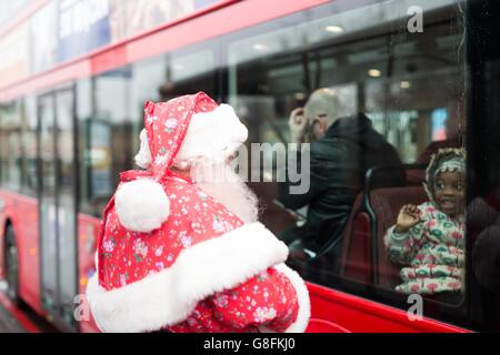 Selfies con Santa Foto Stock