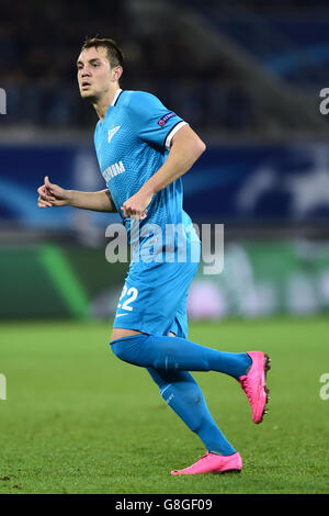 Gand v Zenit San Pietroburgo - UEFA Champions League - Gruppo H - Ghelamco Arena. Zenit Artem Dzyuba di San Pietroburgo Foto Stock