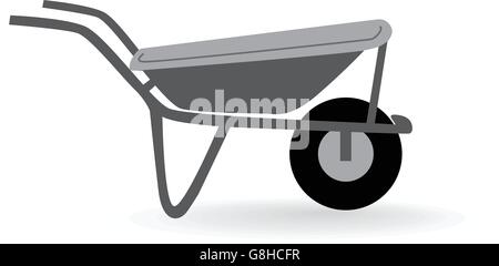 Costruzione carrello grigio su sfondo bianco illustrazione vettoriale Illustrazione Vettoriale