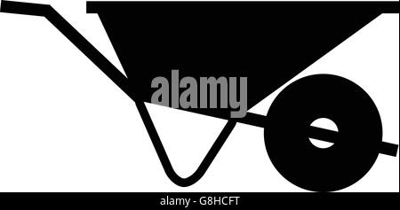 Costruzione carrello grigio su sfondo bianco illustrazione vettoriale Illustrazione Vettoriale