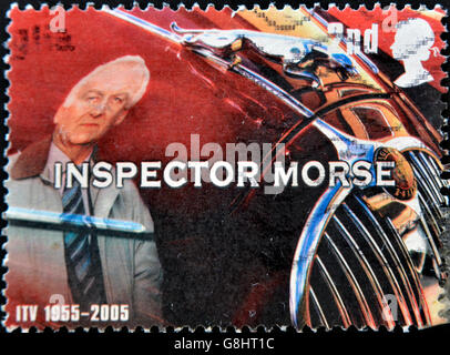 Regno Unito - circa 2005: un timbro stampato in Gran Bretagna mostra Inspector Morse, circa 2005 Foto Stock