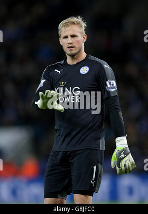 Leicester City / Manchester City - Barclays Premier League - King Power Stadium. Il portiere di Leicester City Kasper Schmeichel Foto Stock