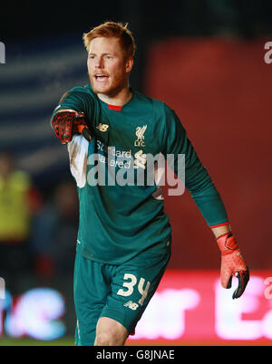 Exeter City / Liverpool - Emirates fa Cup - terza tornata - St James Park. Adam Bogdan, portiere di Liverpool Foto Stock