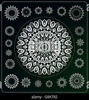 Set di mandala illustrazione in formato vettoriale per vari usi Illustrazione Vettoriale