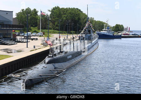 Muskegon, MI, Stati Uniti d'America - 20 Giugno 2016: USS Silversides Museo del sottomarino in Muskegon, Michigan Foto Stock