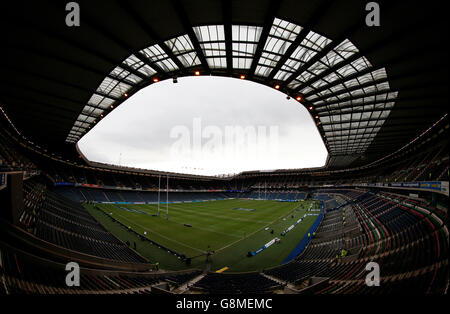 Vista generale di BT Murrayfield prima della partita delle sei Nazioni RBS del 2016 tra Scozia e Inghilterra. PREMERE ASSOCIAZIONE foto. Data immagine: Sabato 6 febbraio 2016. Vedi la storia della PA RUGBYU Scozia. Il credito fotografico dovrebbe essere: David Davies/PA Wire. RESTRIZIONI: , Nessun uso commerciale senza previa autorizzazione, si prega di contattare PA Images per ulteriori informazioni: Tel: +44 (0) 115 8447447. Foto Stock