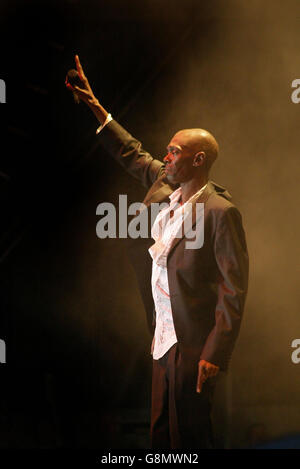 Faithless sul palco ai Giardini Botanici di Belfast, mercoledì 24 agosto 2005 per l'evento Tennents Vital. PREMERE ASSOCIAZIONE foto. Il credito fotografico dovrebbe essere: PA. Foto Stock