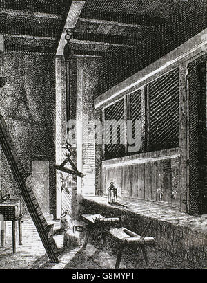 Inquisizione. Camera di Tortura. Il XVI secolo. Incisione in Germania. Foto Stock