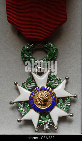 WW II veterani ricevere la Legione d'onore Foto Stock