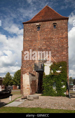 Anklamer Tor gate, Heimatstube museo municipale, Comune di Usedom, isola di Usedom, Meclemburgo-Pomerania, Mar Baltico Foto Stock