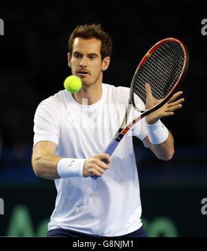 Coppa Davis - Gran Bretagna / Giappone - Gran Bretagna formazione - giorno due - Barclaycard Arena. Andy Murray della Gran Bretagna durante la sessione di allenamento alla Barclaycard Arena di Birmingham. Foto Stock