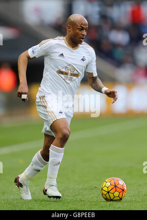 Swansea City / Norwich City - Barclays Premier League - Liberty Stadium. Andre Ayew di Swansea City durante la partita della Barclays Premier League al Liberty Stadium di Swansea. Foto Stock