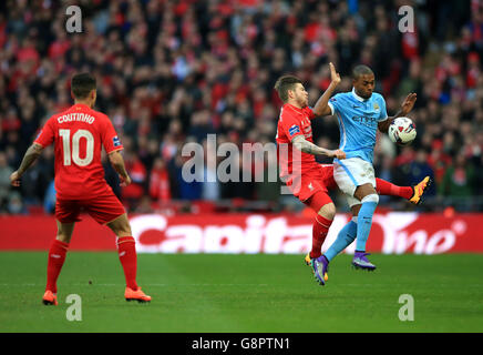 Liverpool e Manchester City - Capital One Cup - finale - Wembley Stadium Foto Stock