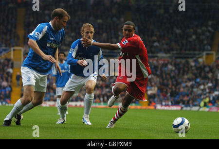 Calcio - fa Barclays Premiership - Birmingham City / Charlton Athletic - St Andrews. Kenny Cunningham di Birmingham e Jerome Thomas di Charlton Athletic Foto Stock