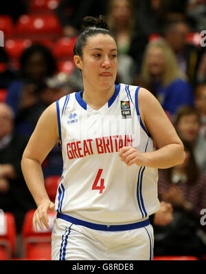 Great Britain Women / Montenegro Women - EuroBasket Women 2017 - Qualifying Group C - Belle Vue Leisure Centre. Eilidh Simpson, Gran Bretagna Foto Stock