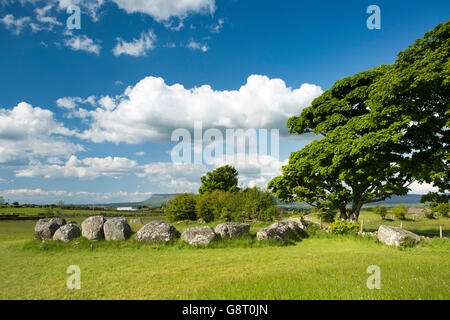 Irlanda, Co Sligo, Cimitero Megalitico di Carrowmore, Rough stone circle Foto Stock