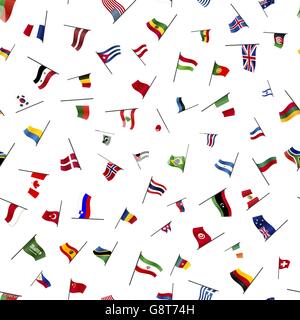 Molte bandiere su un palo, modello senza giunture Illustrazione Vettoriale