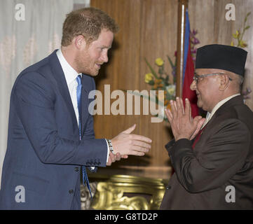 Il principe Harry visita in Nepal - Giorno Uno Foto Stock