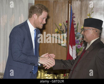 Il principe Harry visita in Nepal - Giorno Uno Foto Stock