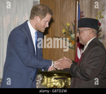 Il principe Harry visita in Nepal - Giorno Uno Foto Stock