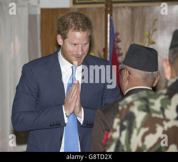 Il principe Harry visita in Nepal - Giorno Uno Foto Stock