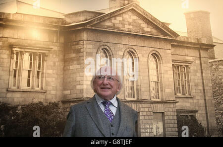 Presidente Michael D Higgins all'apertura del nuovo centro visitatori a Kilmainham Gaol, Dublino. Foto Stock