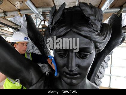 Wellington Arch scultura conservazione Foto Stock