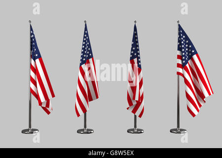 USA flag interni isolare su sfondo bianco Foto Stock