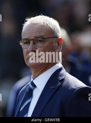 Claudio Ranieri, responsabile della Leicester City, durante la partita Barclays Premier League allo Stadio di luce di Sunderland. Foto Stock