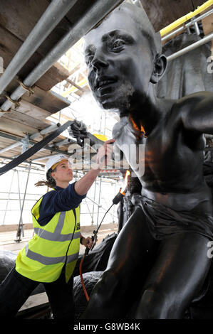 Wellington Arch scultura conservazione Foto Stock