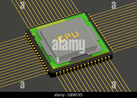 Cpu, rendering 3D Foto Stock