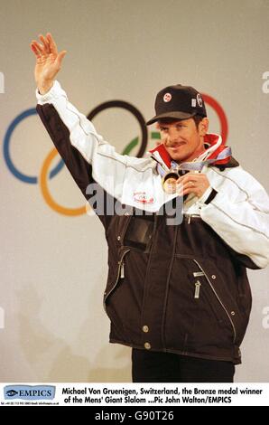 Premiazione - Olimpiadi invernali - Nagano 1998 - Mens' Slalom Gigante Foto Stock