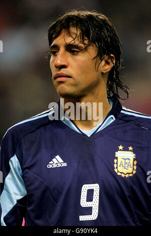 Calcio - amichevole - Argentina / Inghilterra - Stade de Geneve. Hernan Crespo, Argentina Foto Stock