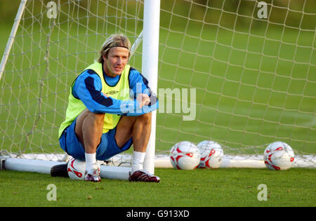 Calcio - amichevole - Argentina v Inghilterra - Inghilterra formazione - Carrington. David Beckham, inglese Foto Stock