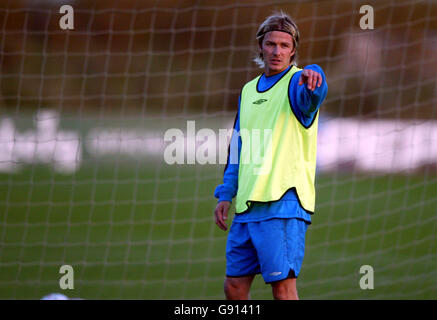 Calcio - amichevole - Argentina v Inghilterra - Inghilterra formazione - Carrington. David Beckham, inglese Foto Stock