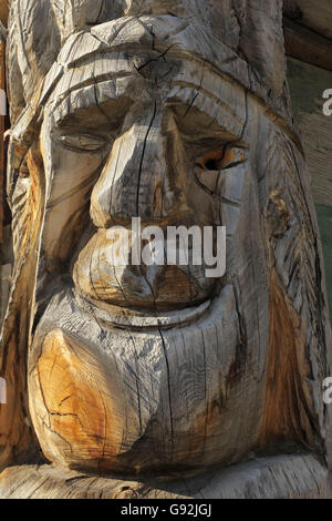 Intaglio del legno, Radium Hot Springs, British Columbia, Canada Foto Stock