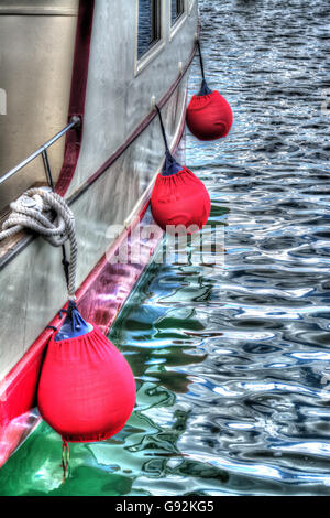 Parafanghi in barca in tono di hdr Foto Stock