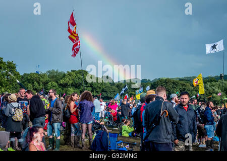 Il 2016 Glastonbury Festival of Contemporary Performing Arts. Foto Stock